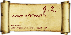 Gerner Kázmér névjegykártya